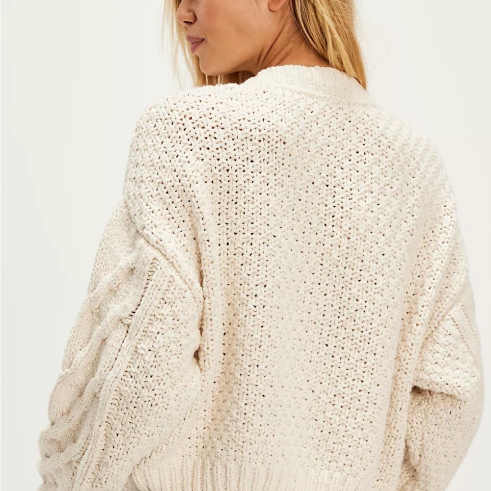 Free People Bonfire Cardi Cable Women's Sweater - Picture 2 of 6